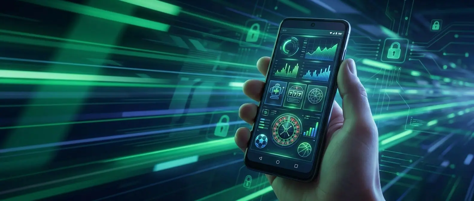 Smartphone Android con interfaccia Bwin sport e casinò in stile moderno