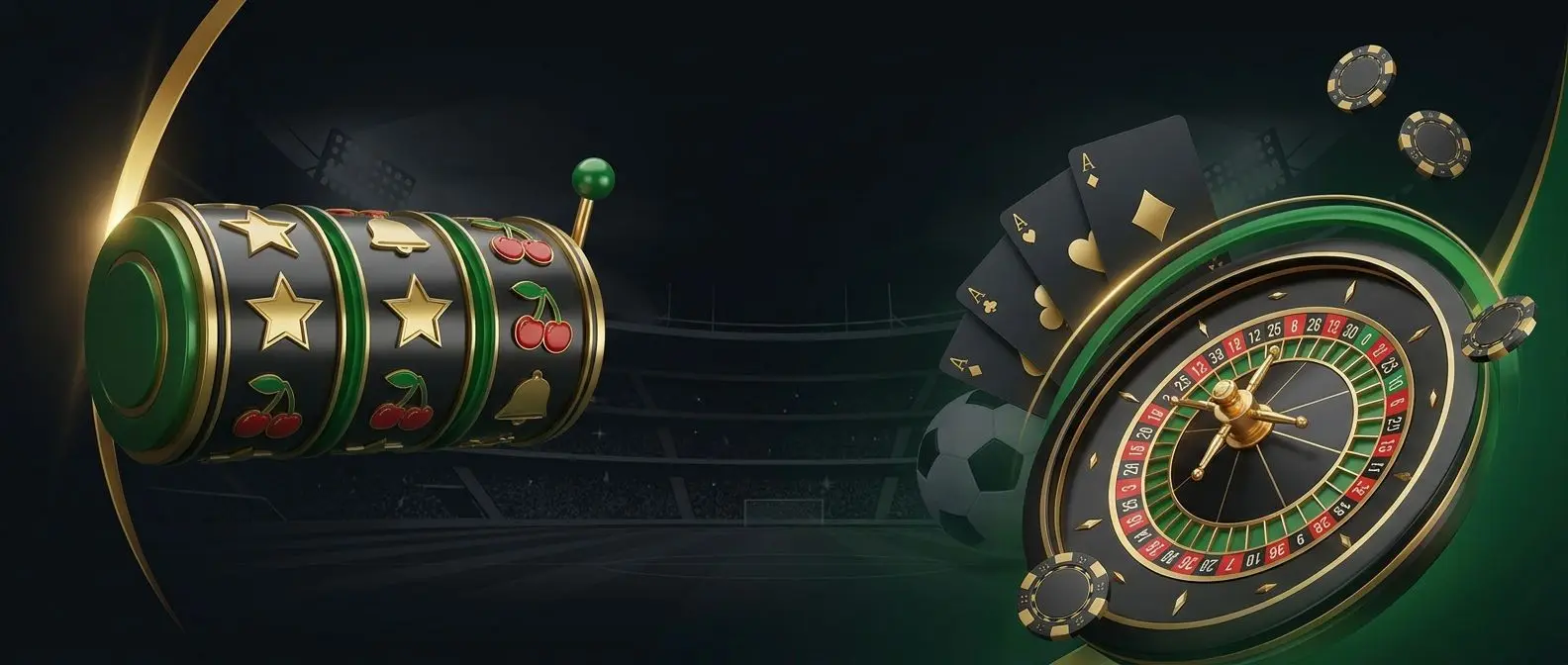 Banner con elementi casinò e sport dedicato al bonus senza deposito Bwin