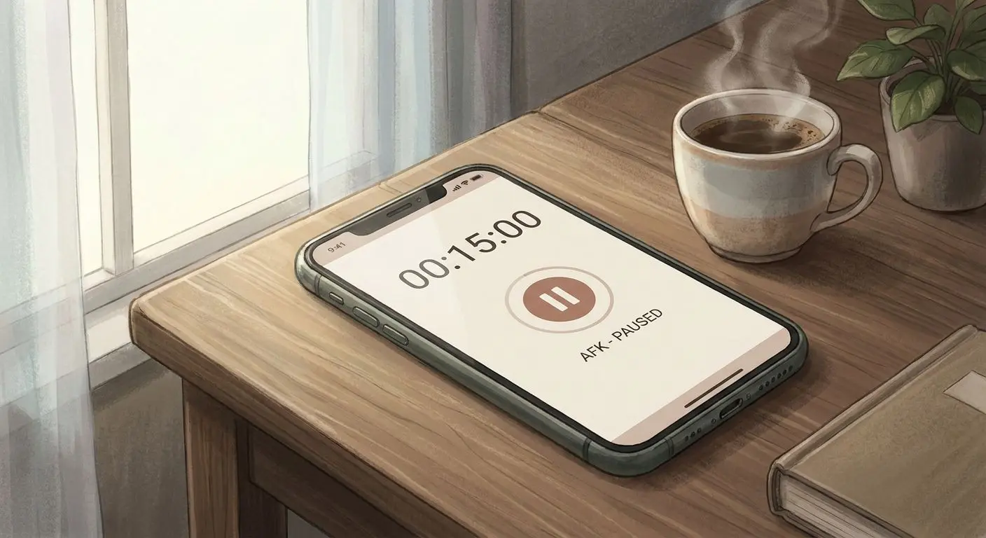 Smartphone con timer di pausa per rappresentare un break dal gioco