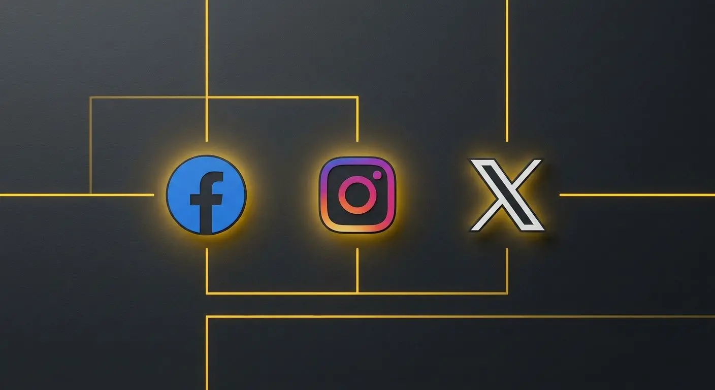 Icone social ufficiali Bwin su sfondo scuro neutro