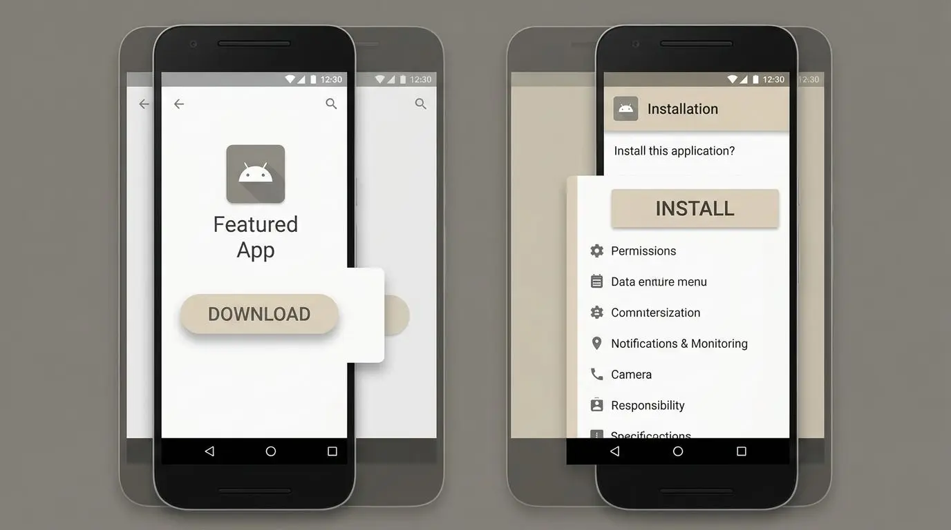 Schermate che illustrano il download e l’installazione dell’app Bwin su Android