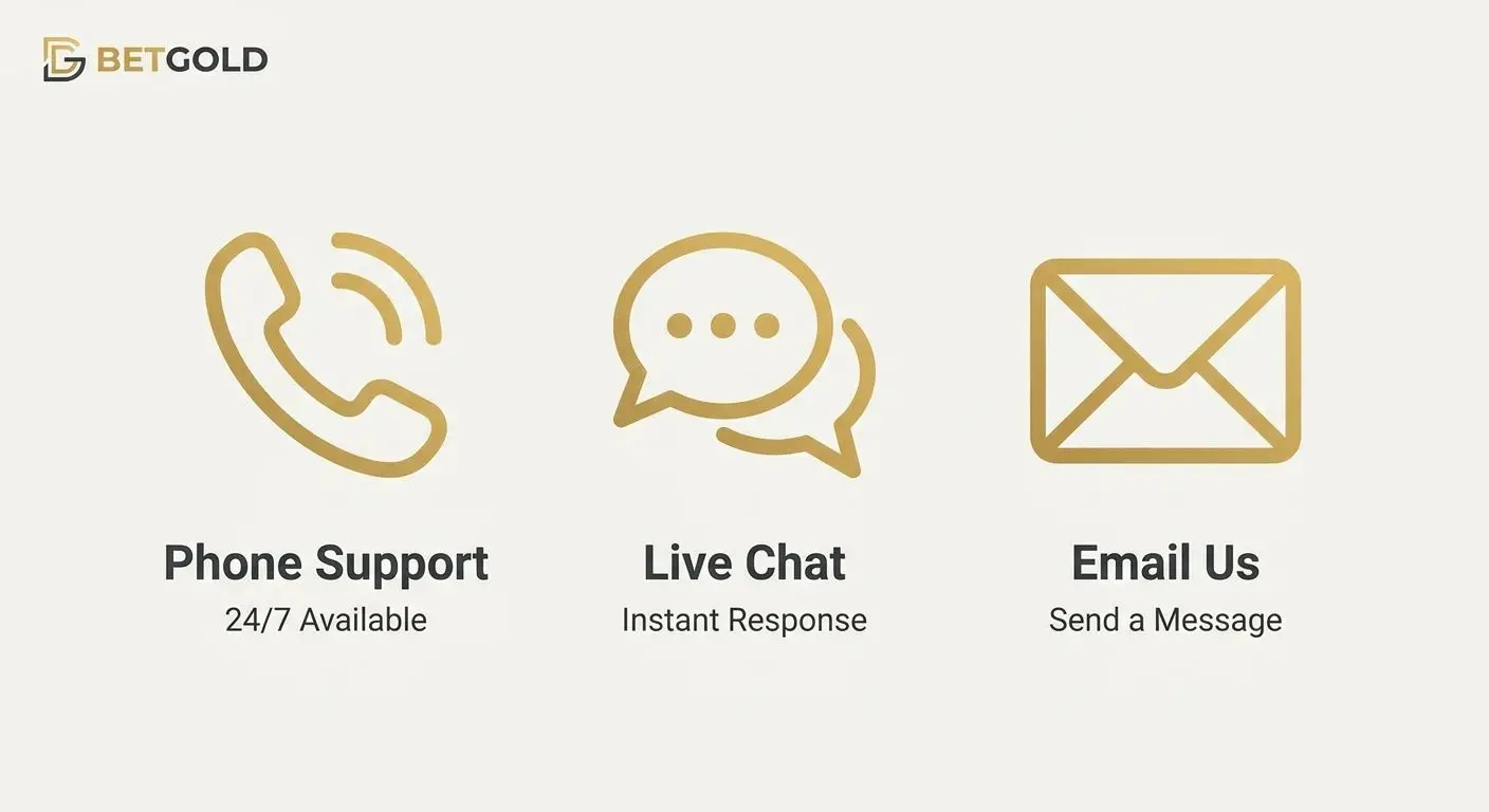 Pannello contatti con icone telefono, chat ed email